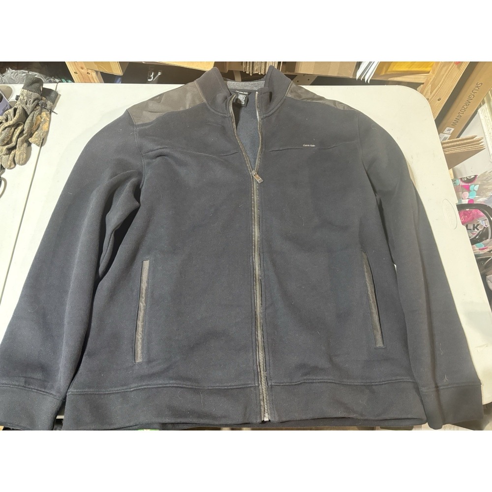 Calvin Klein Sweater Adult XXL Black Gray CK Logo‎ Cotton Casual Mens